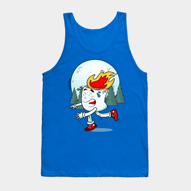 Marshmello on Fire Tank Top by HarlinDesign